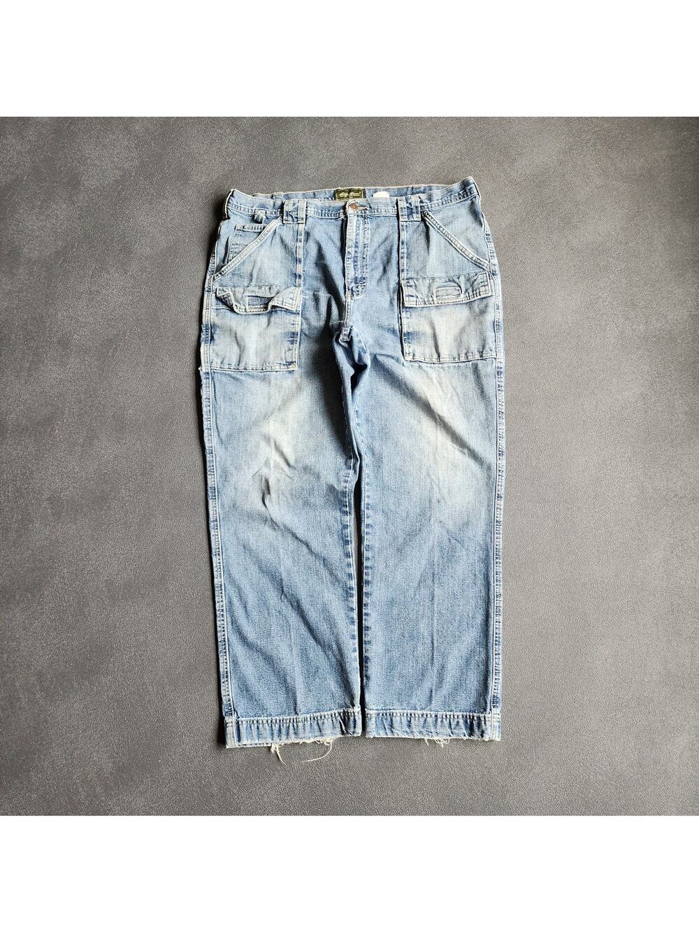 Vintage Eddie Bauer Cargo Blue Denim Jeans 40x30